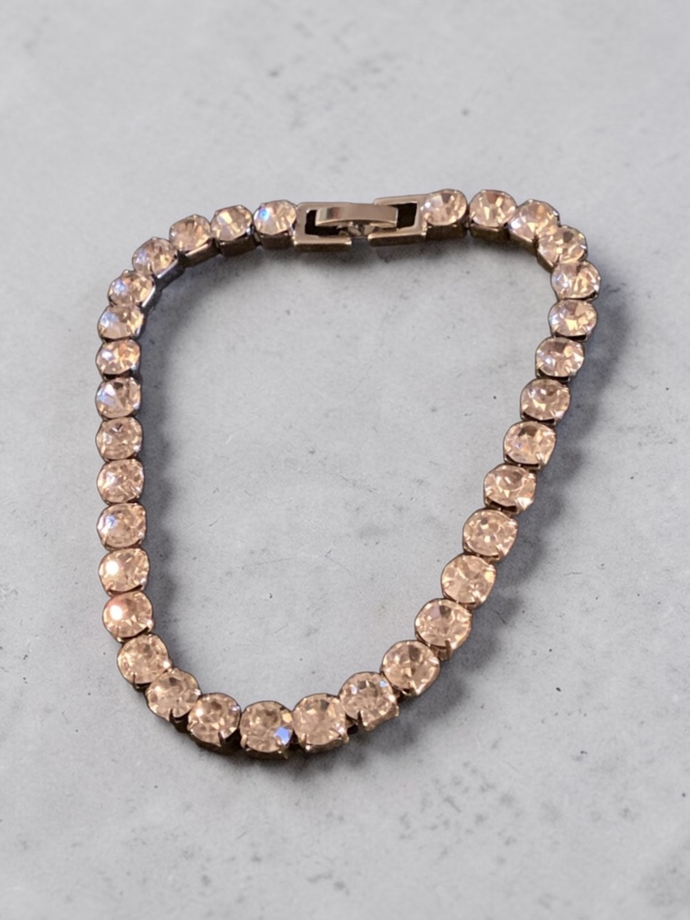 Vintage Silver-Tone Rhinestone Bracelet
